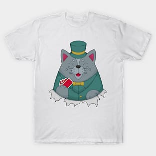 Cat at Poker with Poker cards T-Shirt